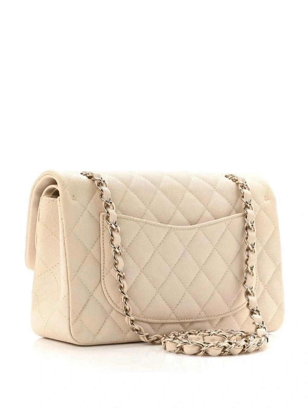 CHANEL Caviar Classic Flap in cream color